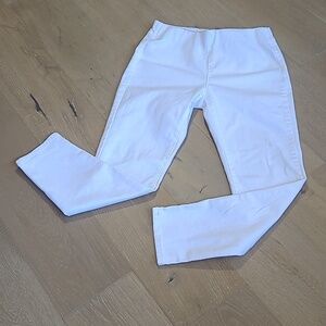 Soft Surroundings Pants Women's Small White Pull On Straight Leg Stretch Denim